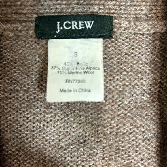 J. CREW Heather Brown Fisherman Alpaca Merino Wool Blend Sweater Women's Small - Picture 3 of 5